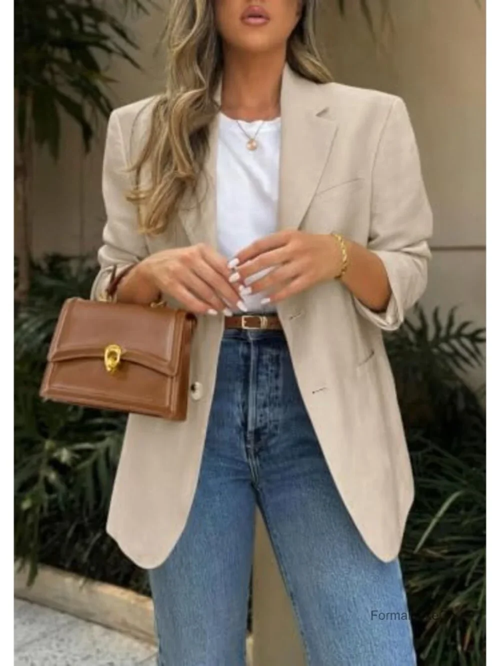 Business Casual Open Front Blazer with Pockets Long Sleeve